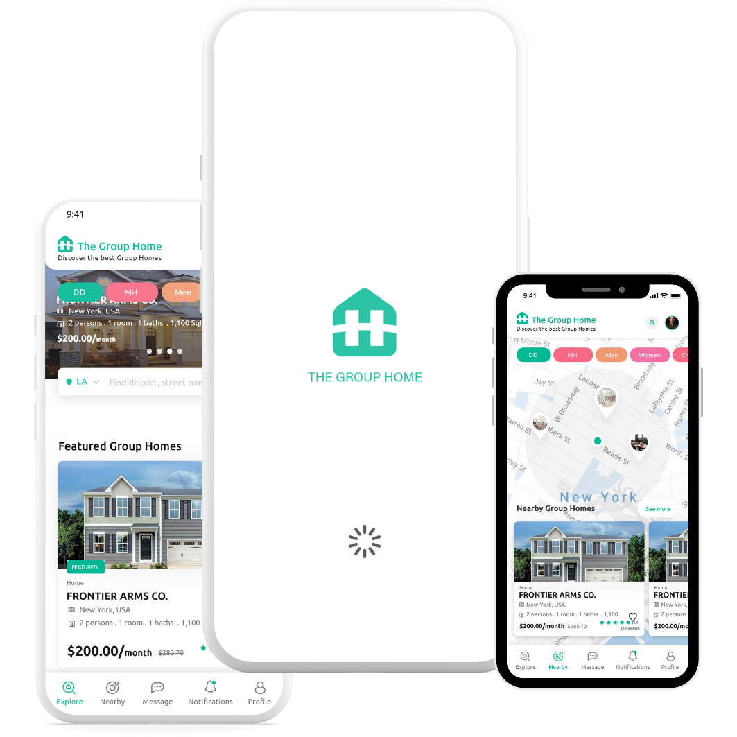 Portfolio project: The Group Home Mobile App, built with Flutter, located in USA